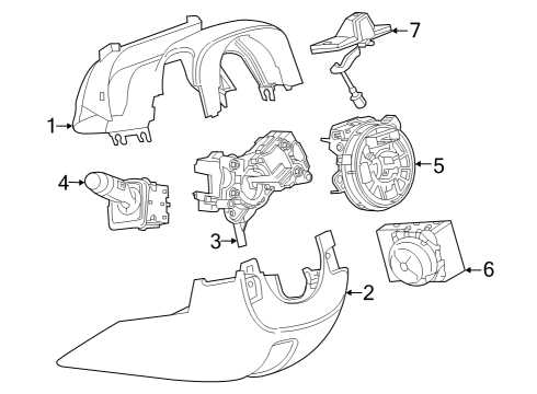 2023 Chevy Silverado 1500 Shroud, Switches & Levers Diagram