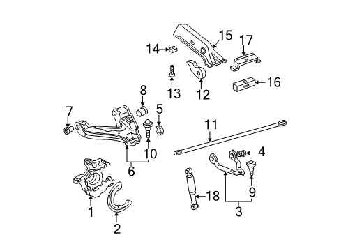 1997 GMC C1500 Front Suspension Components, Lower Control Arm, Upper Control Arm, Stabilizer Bar Diagram