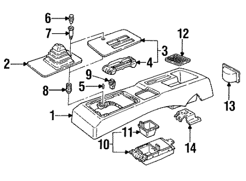 1991 Chevy Beretta Front Console Diagram