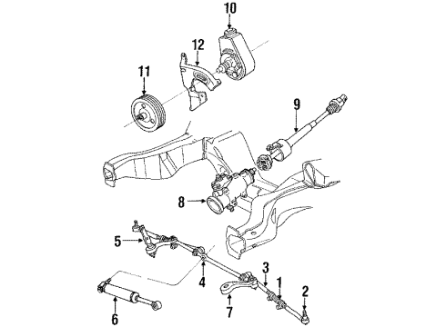 1985 Cadillac DeVille P/S Pump & Hoses, Steering Gear & Linkage Diagram