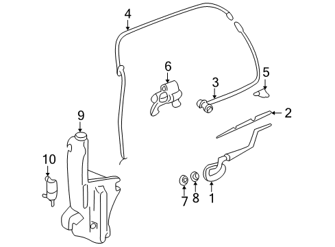 2006 Cadillac Escalade ESV Rear Wiper Components Diagram