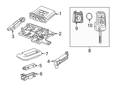2014 Chevy SS Keyless Entry Components Diagram