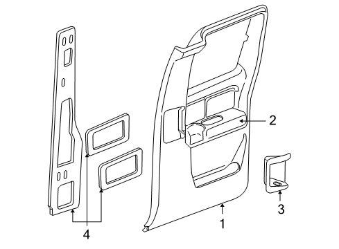 2001 GMC Sierra 3500 Interior Trim - Rear Door Diagram