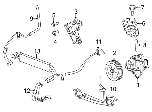 2011 Cadillac CTS P/S Pump & Hoses, Steering Gear & Linkage Diagram