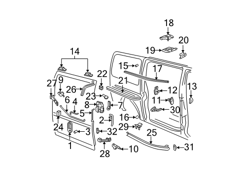 2007 Chevy Express 3500 Door & Components Diagram