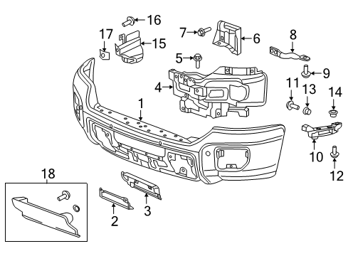 2016 GMC Sierra 2500 HD Front Bumper Diagram
