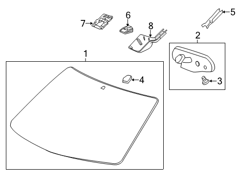 2012 Chevy Traverse Windshield Glass Diagram