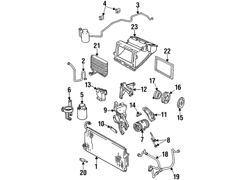 1997 Pontiac Grand Am Condenser, Compressor & Lines, Evaporator Components Diagram