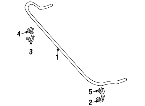 1993 GMC P3500 Stabilizer Bar & Components - Front Diagram