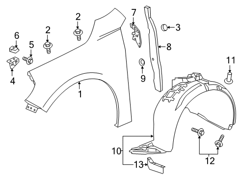 2018 Chevy Malibu Fender & Components Diagram