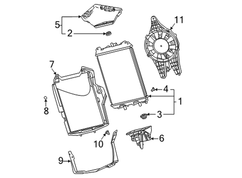 2021 Chevy Corvette Radiator & Components Diagram