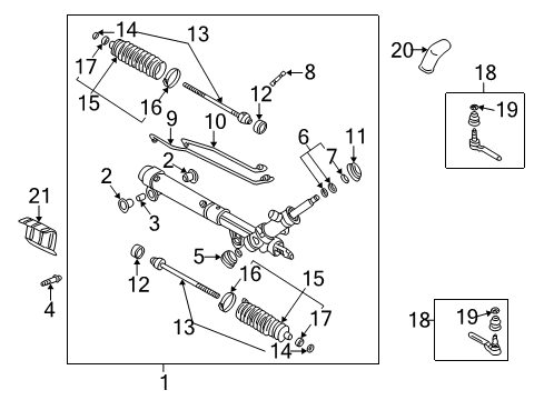2002 Buick Rendezvous P/S Pump & Hoses, Steering Gear & Linkage Diagram