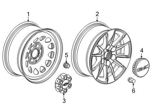 2021 GMC Sierra 1500 Wheels Diagram
