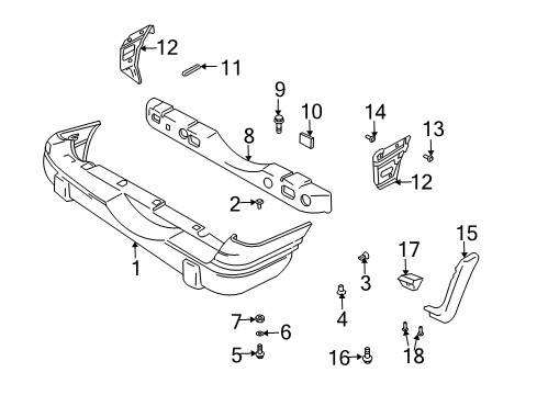2000 Chevy Tracker Rear Bumper Diagram