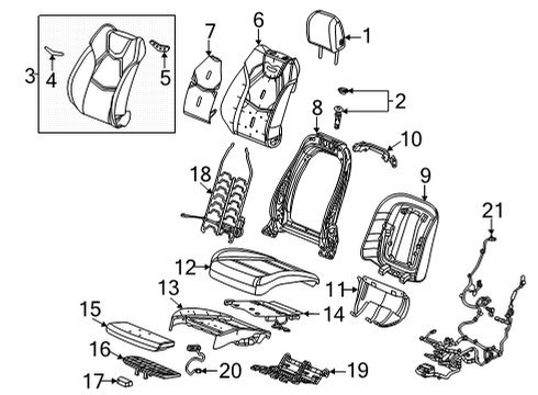 2022 Cadillac CT4 Driver Seat Components Diagram