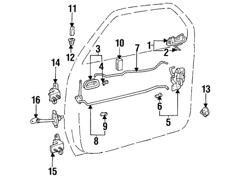 2001 Chevy Prizm Upper Hinge Diagram for 94857474