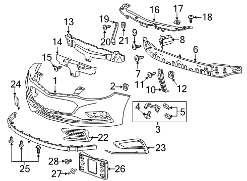 2017 Chevy Cruze Bumper Cover, Front Diagram for 84288770