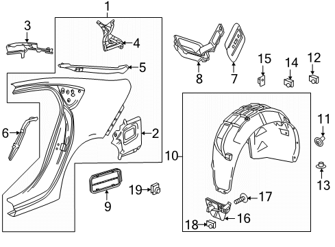 2018 Buick Regal Sportback Quarter Panel & Components Diagram