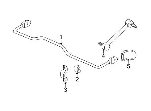 2002 Buick Century Rear Suspension Components, Stabilizer Bar Diagram