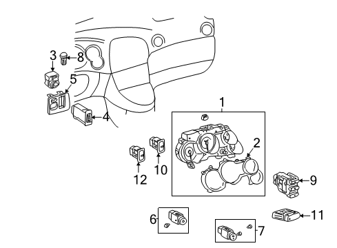 2007 Pontiac Vibe A/C & Heater Control Units Diagram