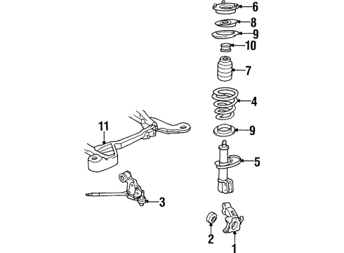 1993 Buick Riviera Front Suspension Components, Lower Control Arm, Stabilizer Bar Diagram