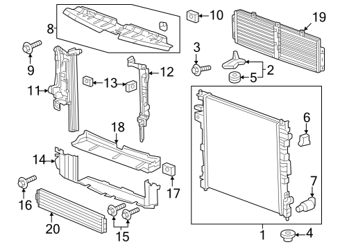2023 Buick Enclave Radiator & Components Diagram