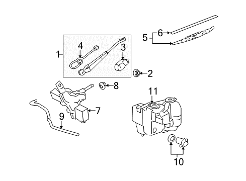 2008 Hummer H3 Back Door - Wiper & Washer Components Diagram