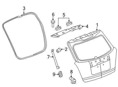 2012 Chevy Captiva Sport Gate & Hardware Diagram