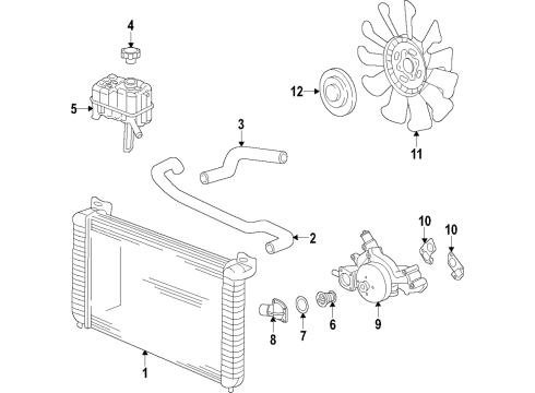 2017 Chevy Silverado 3500 HD Radiator Diagram for 84224661