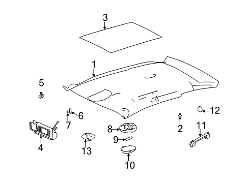2004 Chevy Monte Carlo Interior Trim - Roof Diagram