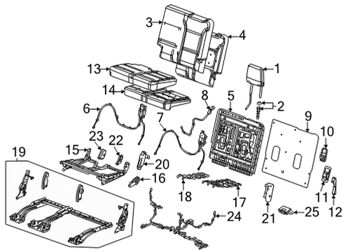 2021 GMC Yukon XL Third Row Seats Diagram