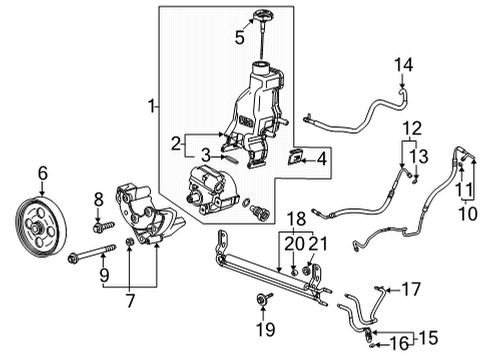 2021 Chevy Silverado 3500 HD P/S Pump & Hoses, Steering Gear & Linkage Diagram