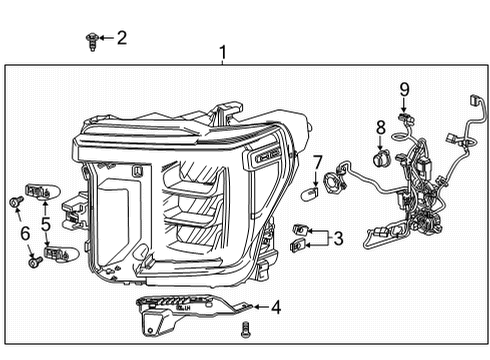 2023 GMC Sierra 3500 HD Bulbs Diagram