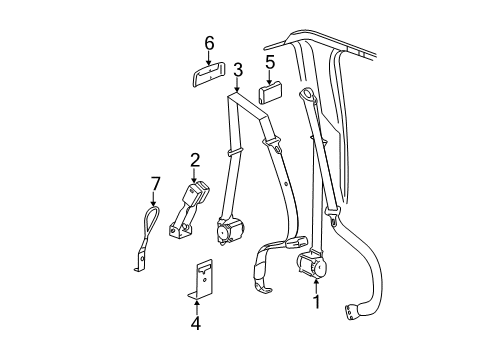 2012 GMC Sierra 2500 HD Seat Belt Diagram