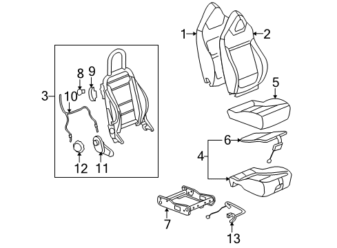 2008 Pontiac Solstice Front Seat Components Diagram