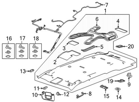 2021 GMC Yukon XL Interior Trim - Roof Diagram