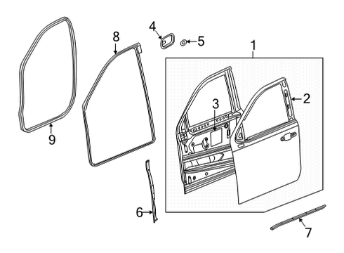 2021 GMC Yukon XL Door & Components Diagram