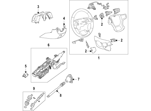 2023 Cadillac Escalade ESV Steering Column & Wheel, Steering Gear & Linkage Diagram