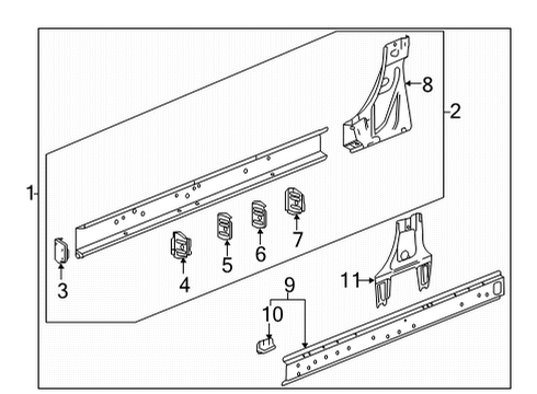 2024 GMC Sierra 3500 HD Rocker Panel Diagram