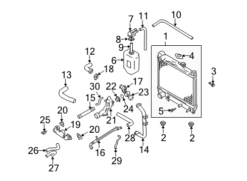 2003 Chevy Tracker Radiator & Components Diagram