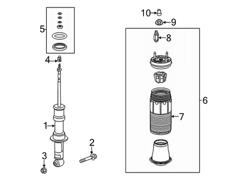 2021 GMC Yukon XL Struts & Components - Rear Diagram