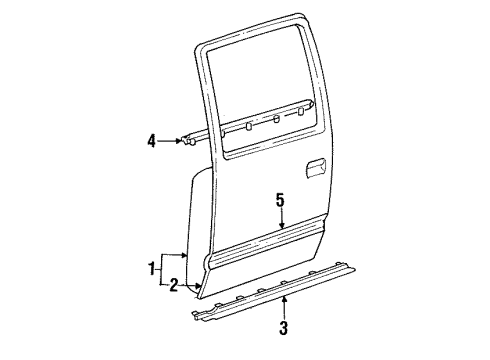 1997 GMC C2500 Suburban Rear Door Diagram