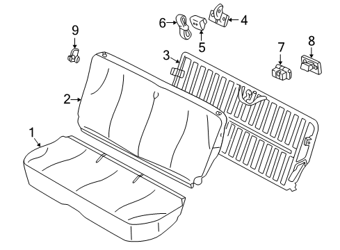 1996 Pontiac Sunfire Seat Cushion, Rear Diagram for 22637577