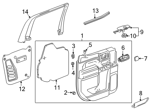 2021 GMC Sierra 1500 Rear Door Diagram