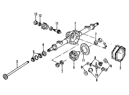 1997 GMC C1500 Rear Axle, Differential, Propeller Shaft Diagram