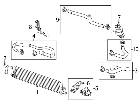 2016 Buick LaCrosse Radiator & Components Diagram