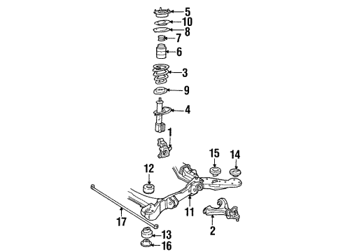 1990 Cadillac DeVille Front Suspension Components, Lower Control Arm, Stabilizer Bar Diagram