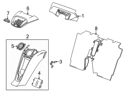 2021 Chevy Corvette Interior Trim - Rear Body Diagram