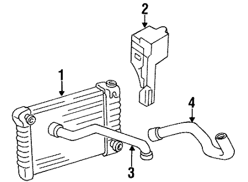 1993 GMC P3500 Radiator & Components Diagram