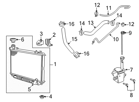 2008 Pontiac G8 Radiator & Components Diagram 2 - Thumbnail